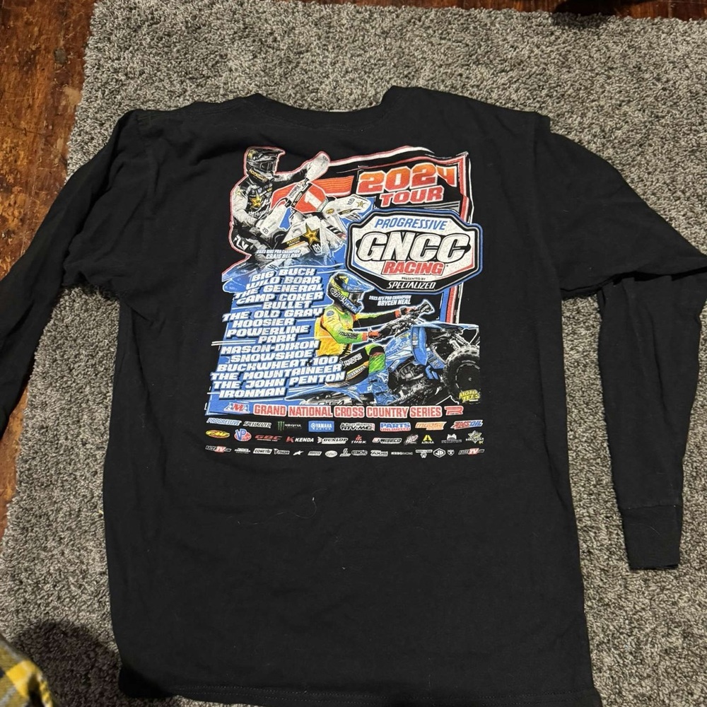 Black Long Sleeve Kids Racing Tee